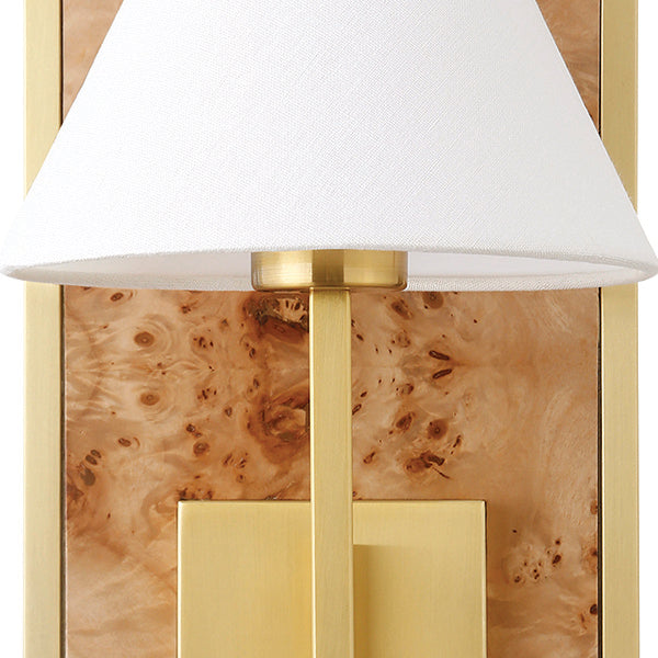 Sconce With Rectangular Burl Wood