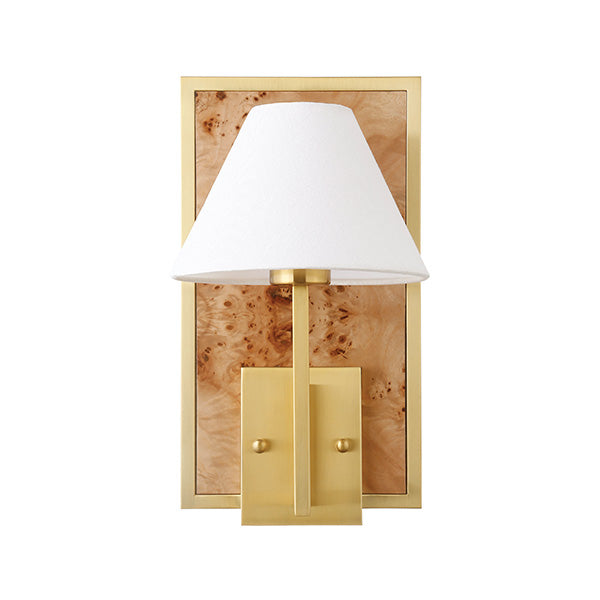 Sconce With Rectangular Burl Wood