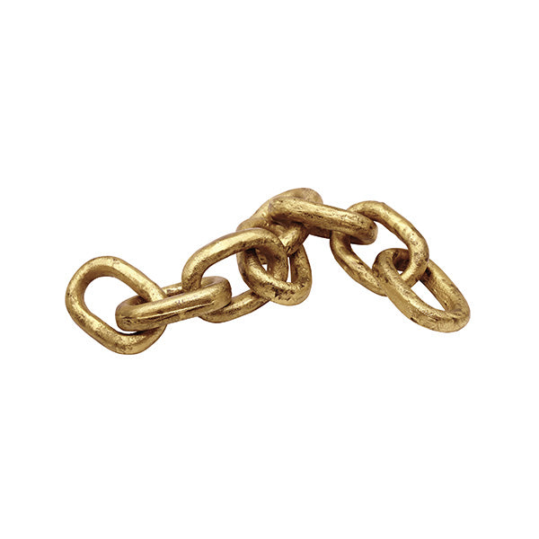 Aluminum Metal Chain Link Object In Textured Brass Finish