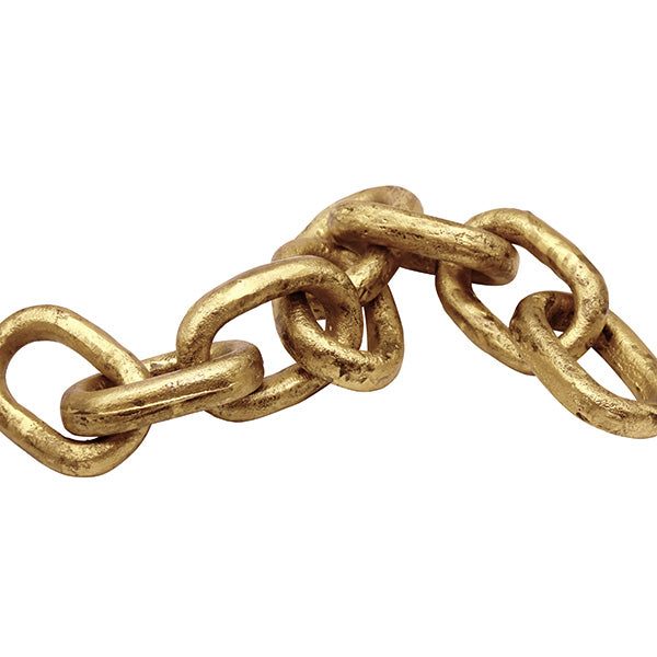 Aluminum Metal Chain Link Object In Textured Brass Finish