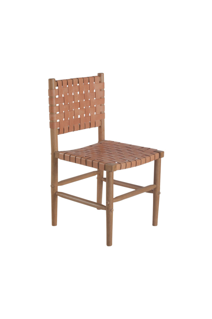 Dining Chair Perry. Woven Leather Natura