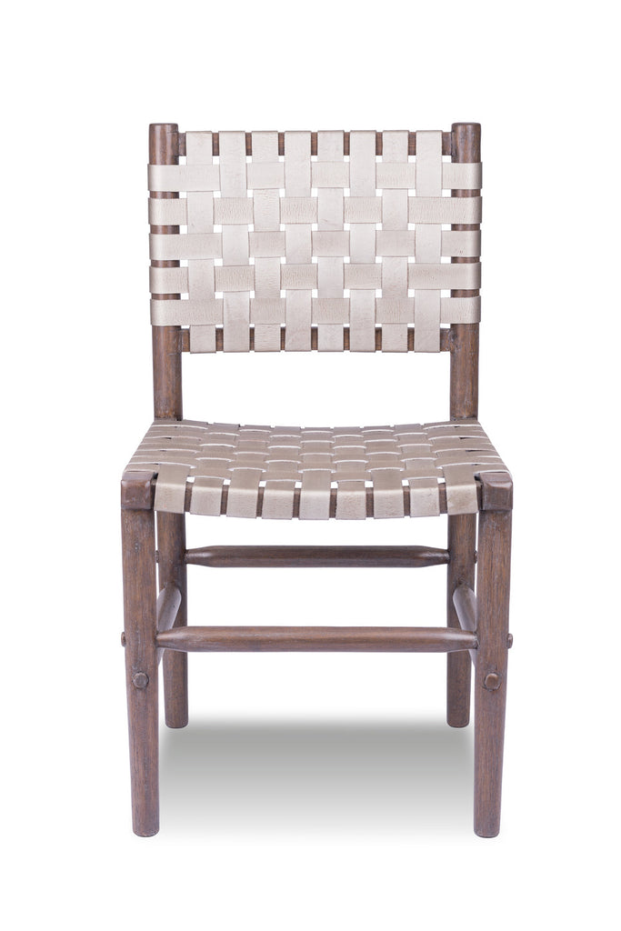 Dining Chair Perry Woven Leather, Silver