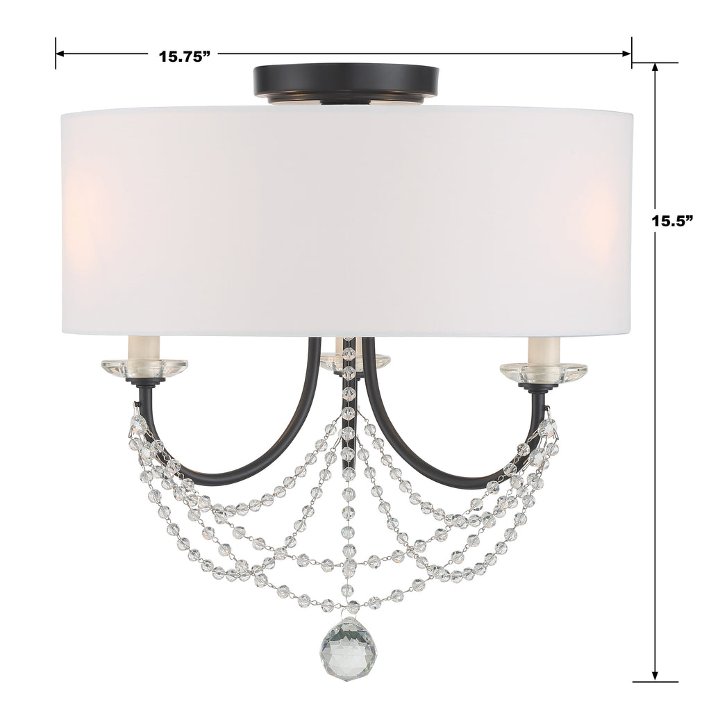 Delilah 3 Light Semi Flush