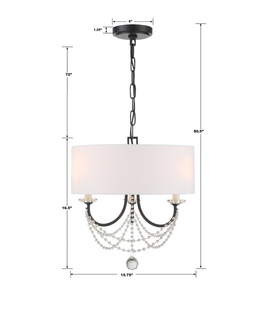 Delilah 3 Light Semi Flush