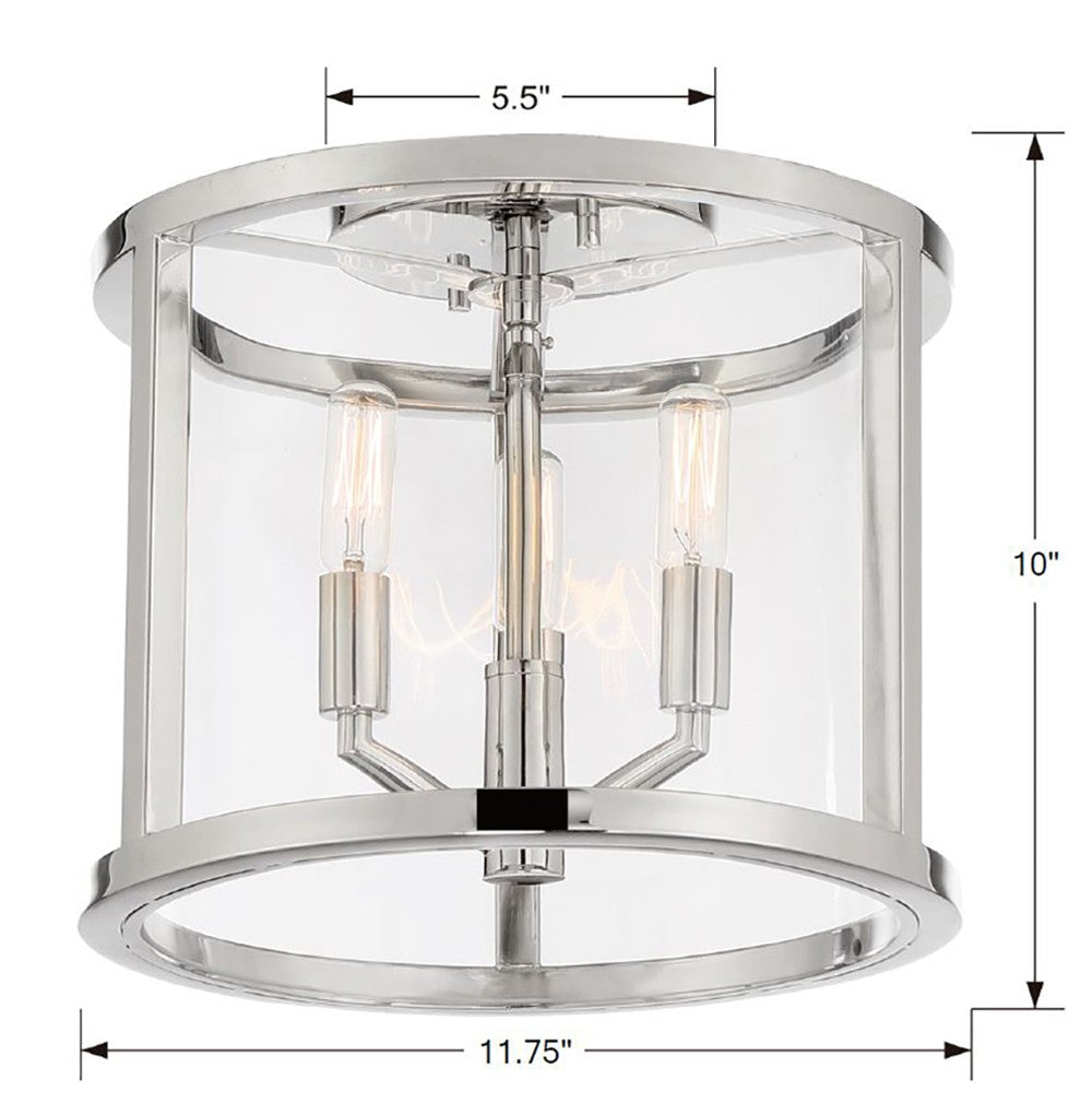 Libby Langdon Devon 3 Light Semi Flush