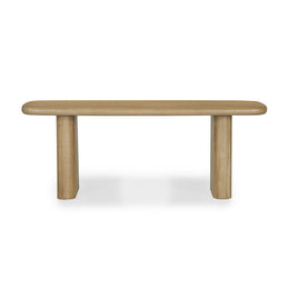 Laurel Solid White Oak Dining Bench, Natural