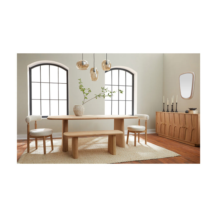 Laurel Solid White Oak Dining Bench, Natural