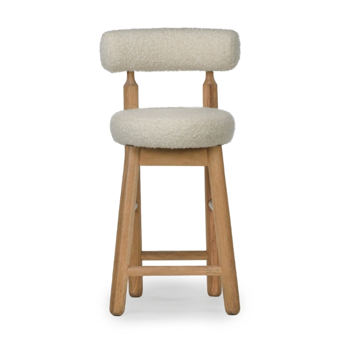 Centro Upholstered Oak Counter Stool - Natural