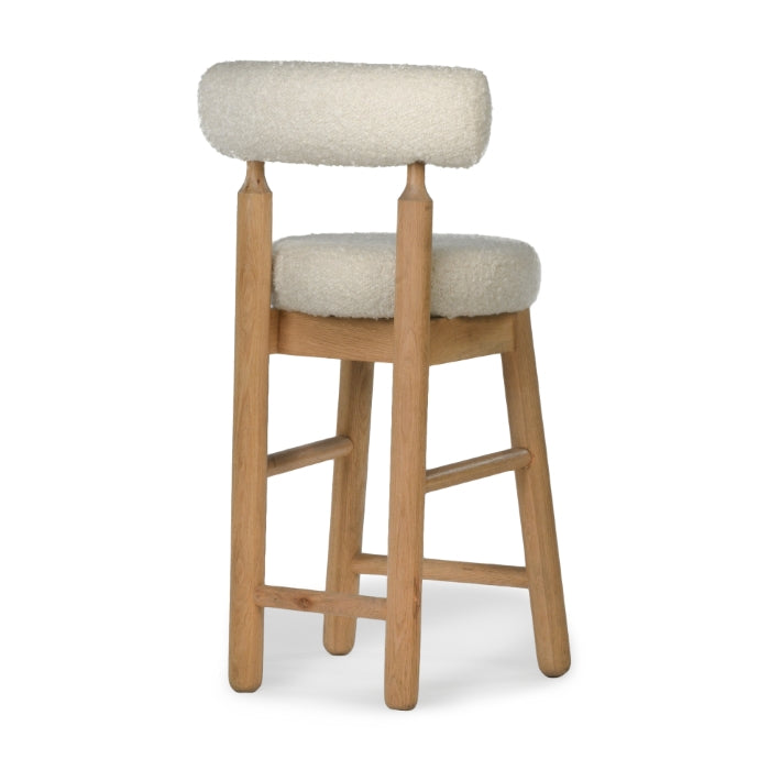 Centro Upholstered Oak Counter Stool - Natural