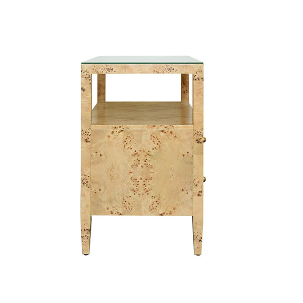 Two Drawer Side Table With Open Top Shelf