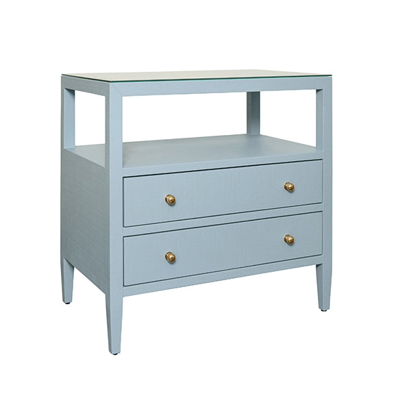 Two Drawer Side Table With Open Top Shelf