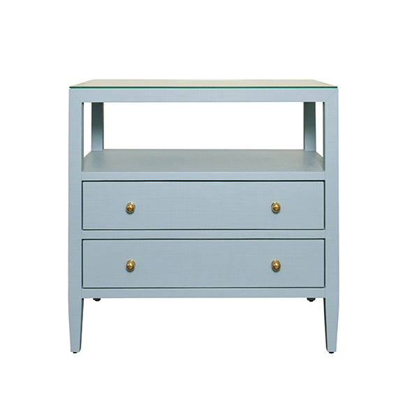 Two Drawer Side Table With Open Top Shelf