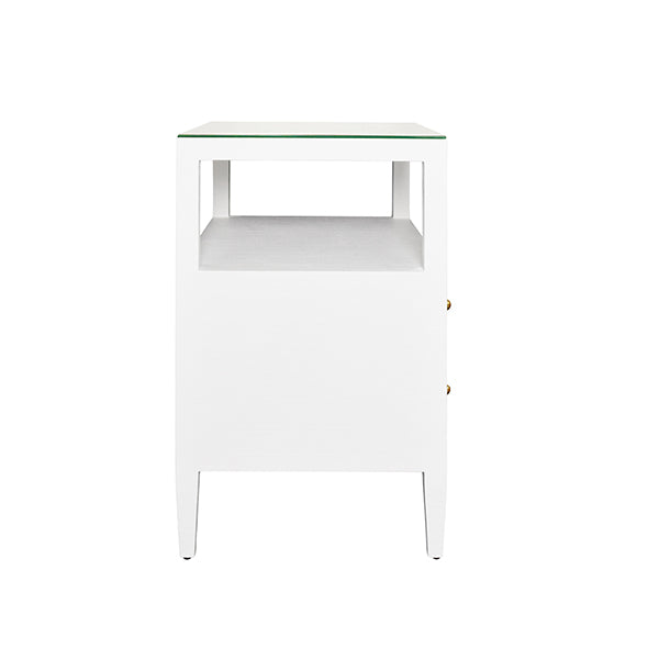 Two Drawer Side Table With Open Top Shelf