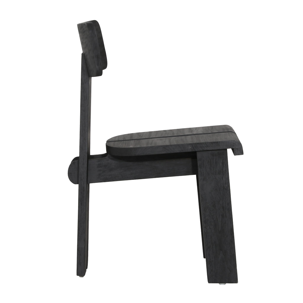 Teagan Dining Chair Set of 2 Teak Wood - Black