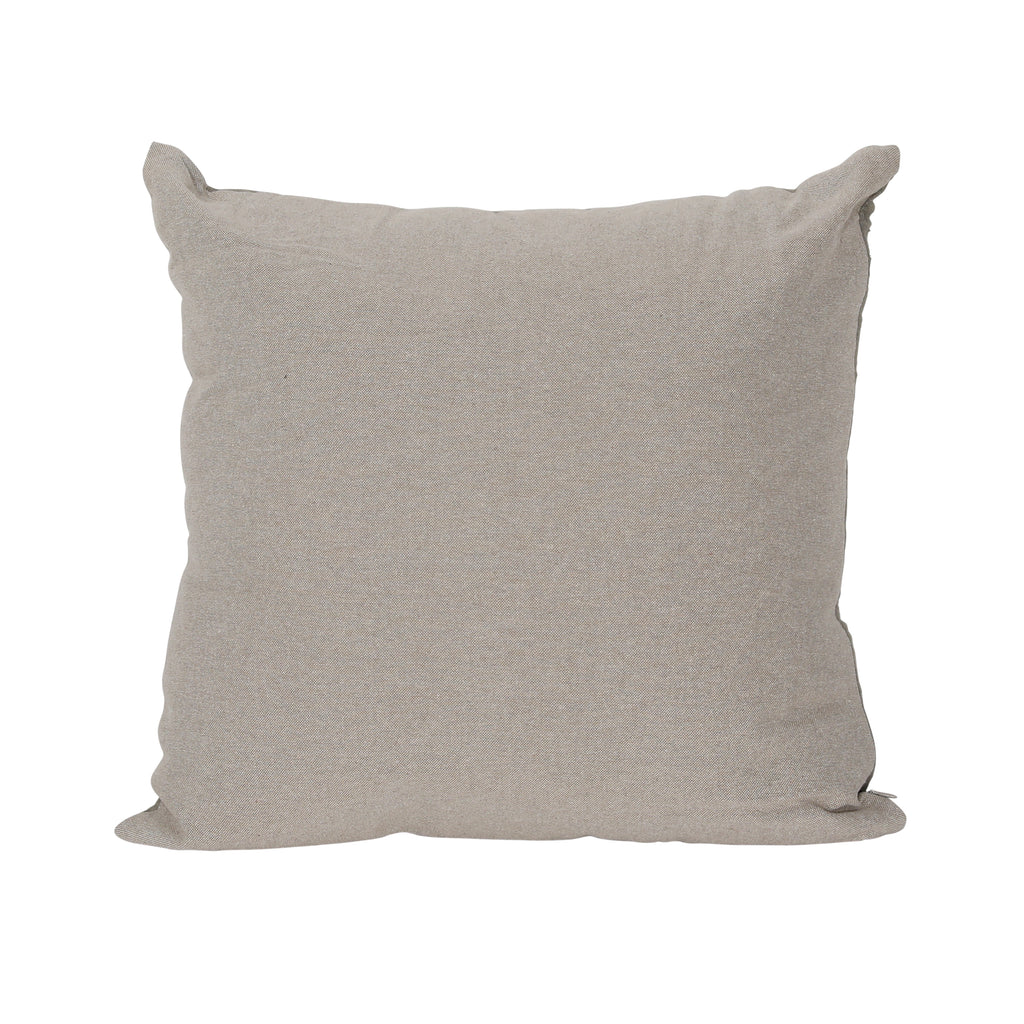 Laire Pillow Cotton Front and Linen Back Flower - Grey Dye