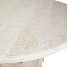Payton 54" Reclaimed Elm Round Dining Table with Curved Modern Pedestal Base in a Natural Finish