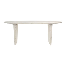 Avery 79" Oval White Wash Dining Table