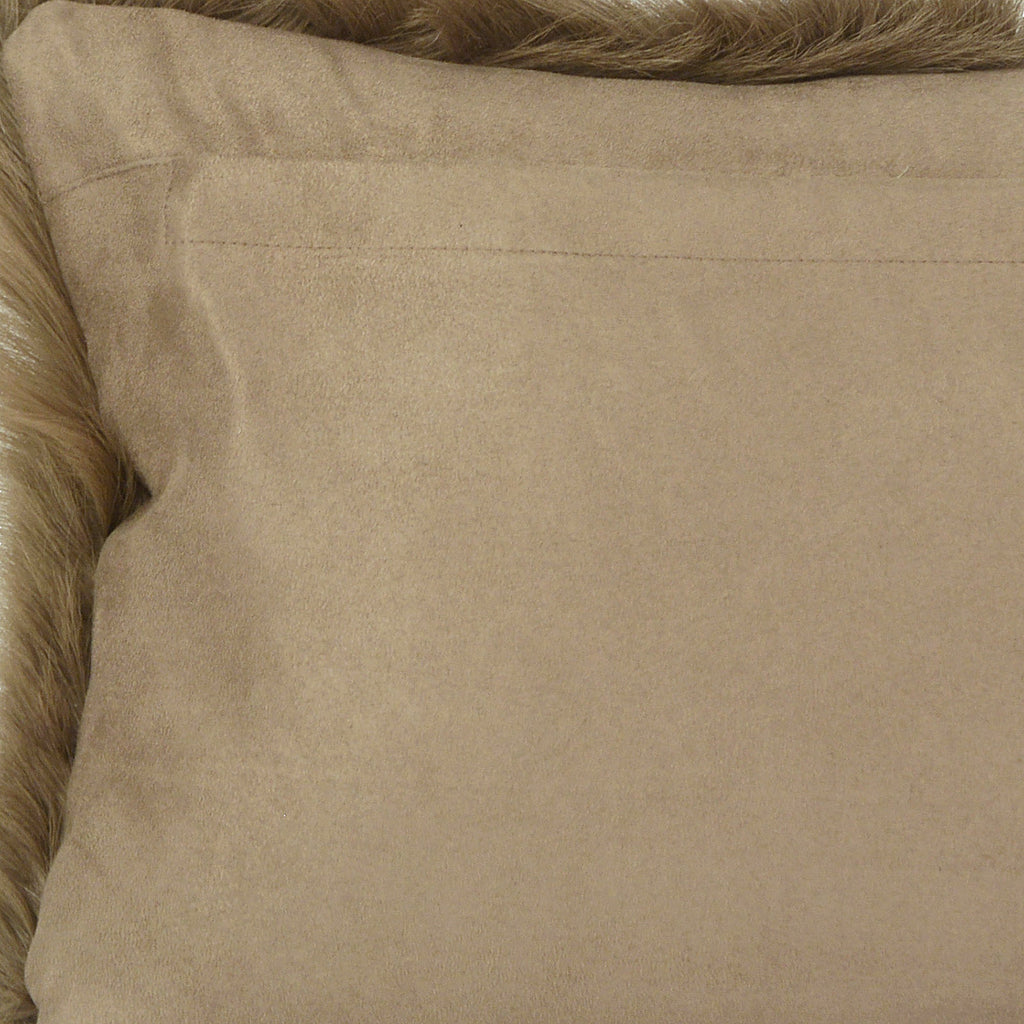 Elenor Natural Goat Hide and Suede 12x20 Kidney Pillow in Brown
