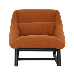 Natasha Occasional Chair Polyester Upholstery and Mindi Wood - Rust and Black Legs
