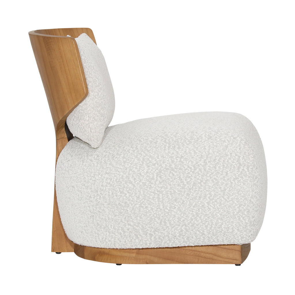 Montrose Occasional Chair Boucle Upholstery and Mindi Wood - Beige and Natural