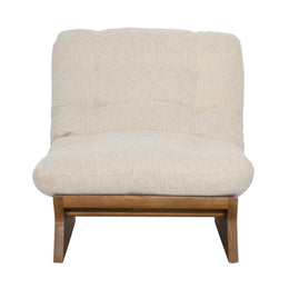 Gibson Occasional Chair Polyester Linen Upholstery and Mindi Wood - Beige and Natural