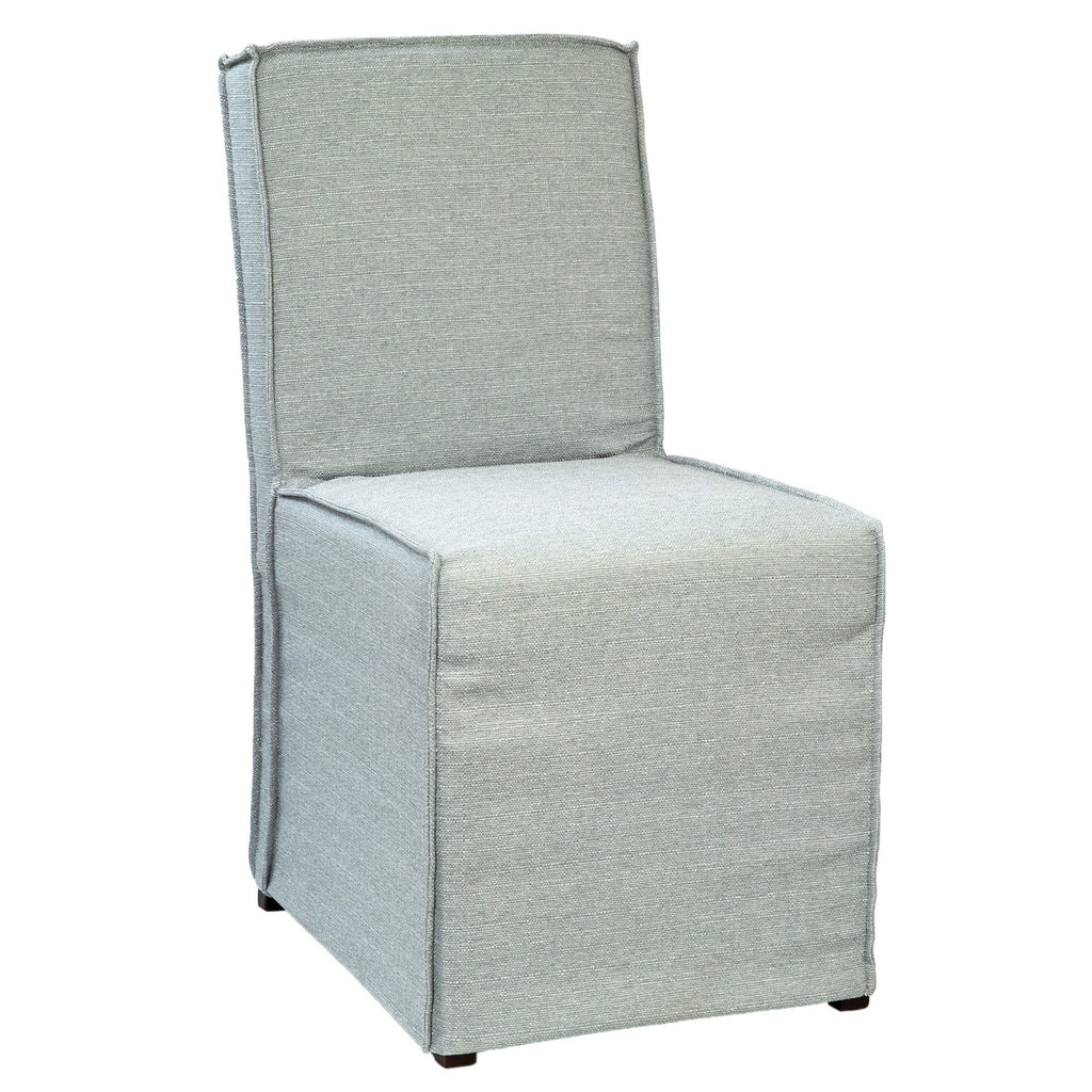 Karter Cotton Blend Upholstered Slip Cover Style Parsons Dining Side Chair in Light Blue