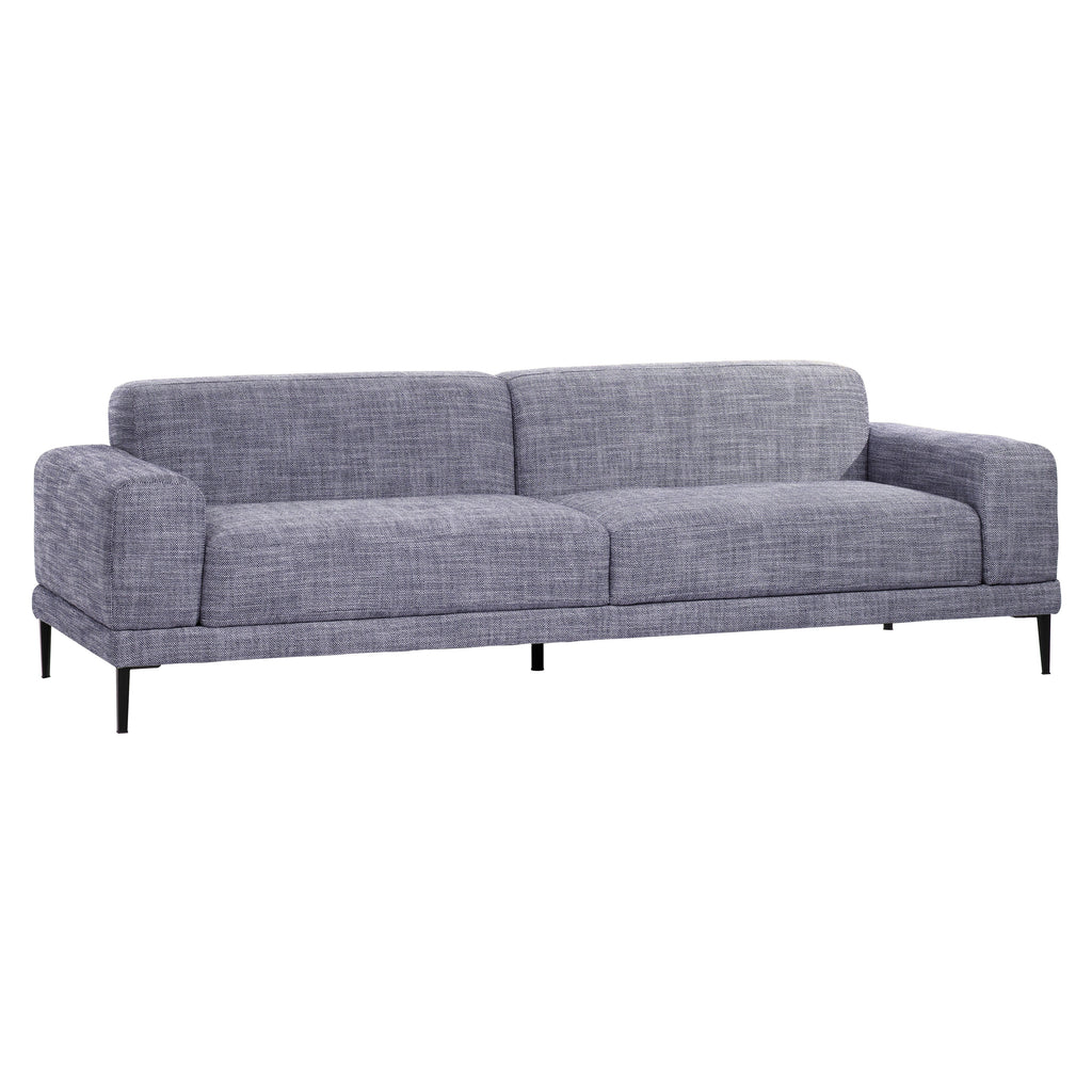 Amara 94" Modern Sofa Blue Two Tone Linen