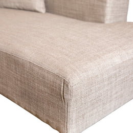 Lyla 119" Modern LAF Sectional Taupe Two Tone Linen