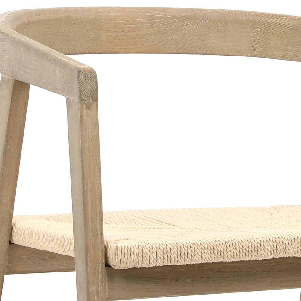 Mateo Ash Wood and Paper Woven Dining Chair in a Light Blond Finish