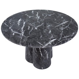 Adonis 48" Round Black Marble Transfer Concrete Pedestal Table