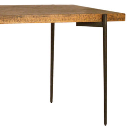 Myla 88" Rectangular Mango Wood and Cast Iron Dining Table