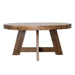 Ronnie Round Dining Table Reclaimed Mango Wood - Medium Brown