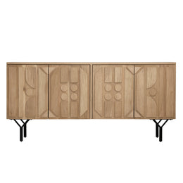 Boise Sideboard German Oak Wood and Metal - Natural and Black