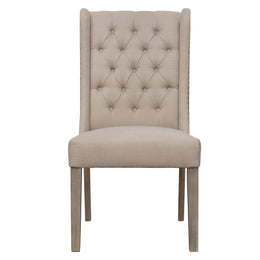 Jacob Two-Toned Oatmeal Linen and Jute Dining Chair