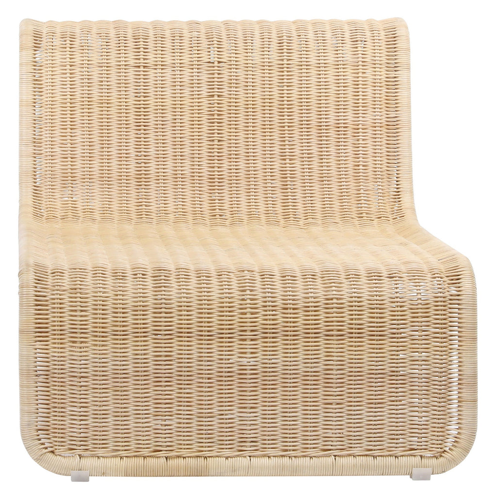 Elliot Natural Rattan Curved Modern Occasional Chair