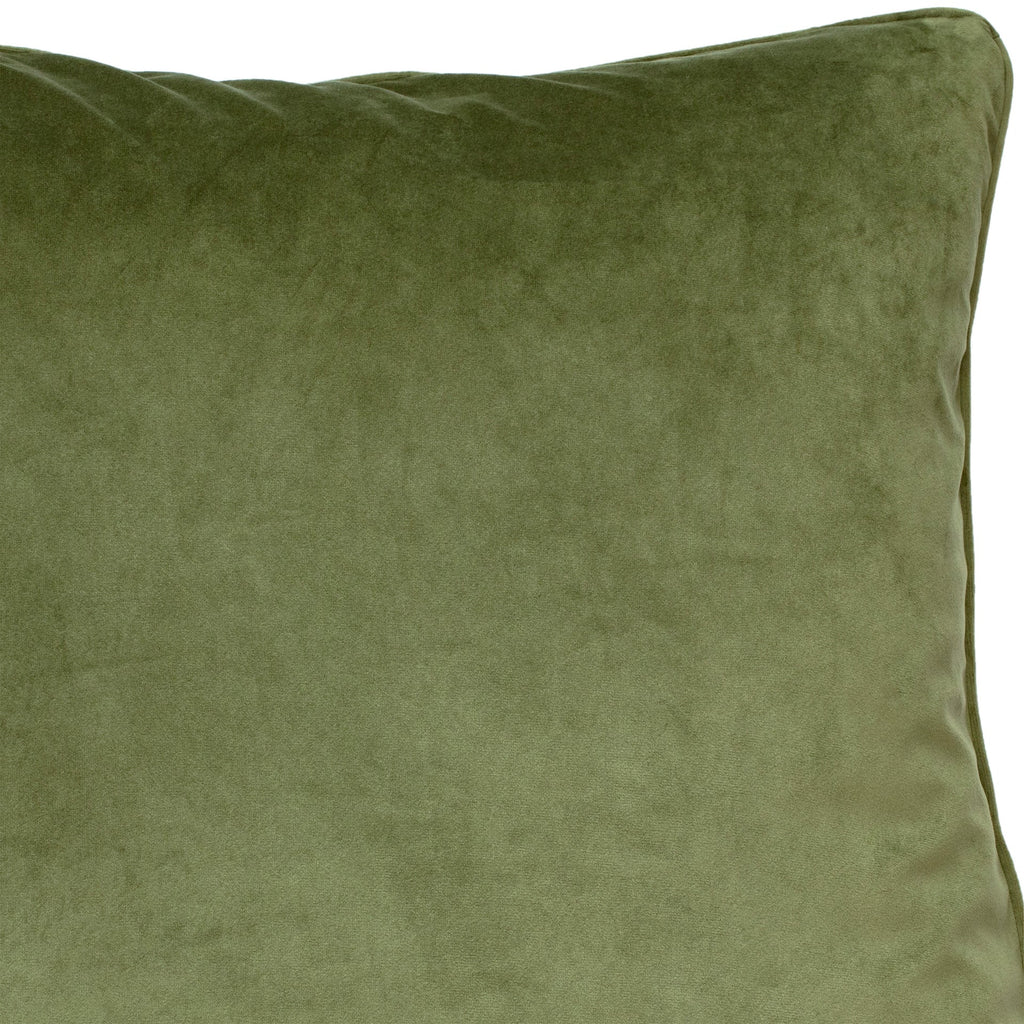 Sonora Plush Velvet 20x20 Square Throw Pillow, Olive Green