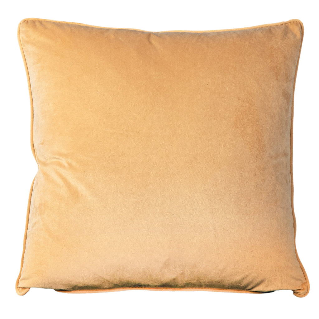 Sonora Plush Velvet 20x20 Square Throw Pillow, Mustard