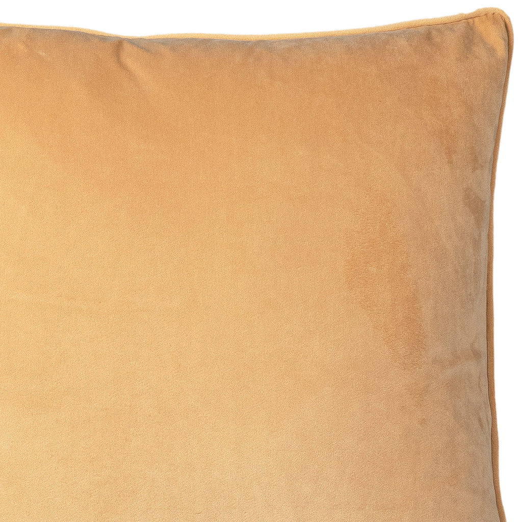 Sonora Plush Velvet 20x20 Square Throw Pillow, Mustard