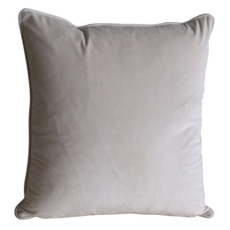 Sonora Plush Velvet 20x20 Square Throw Pillow, Light Grey