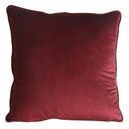 Sonora Plush Velvet 20x20 Square Throw Pillow, Cranberry