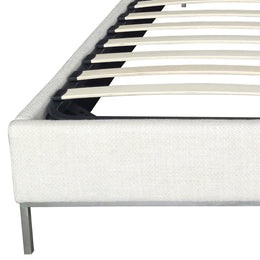 Diego Linen Upholstered Channel Tufted Panel Bed, Queen