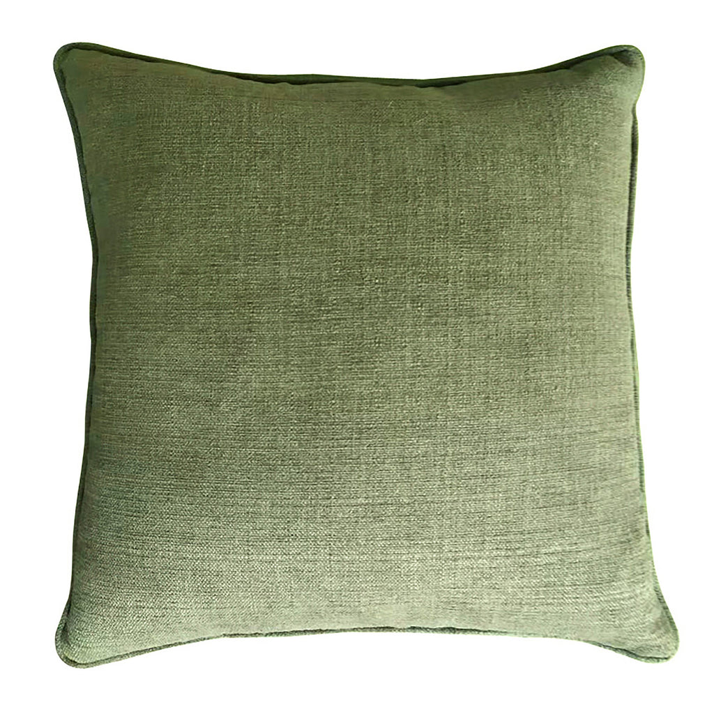 Landon 20"x20" Chenille Down Filled Square Pillow in Olive Green