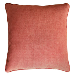 Landon 20"x20" Chenille Down Filled Square Pillow in Salmon Orange