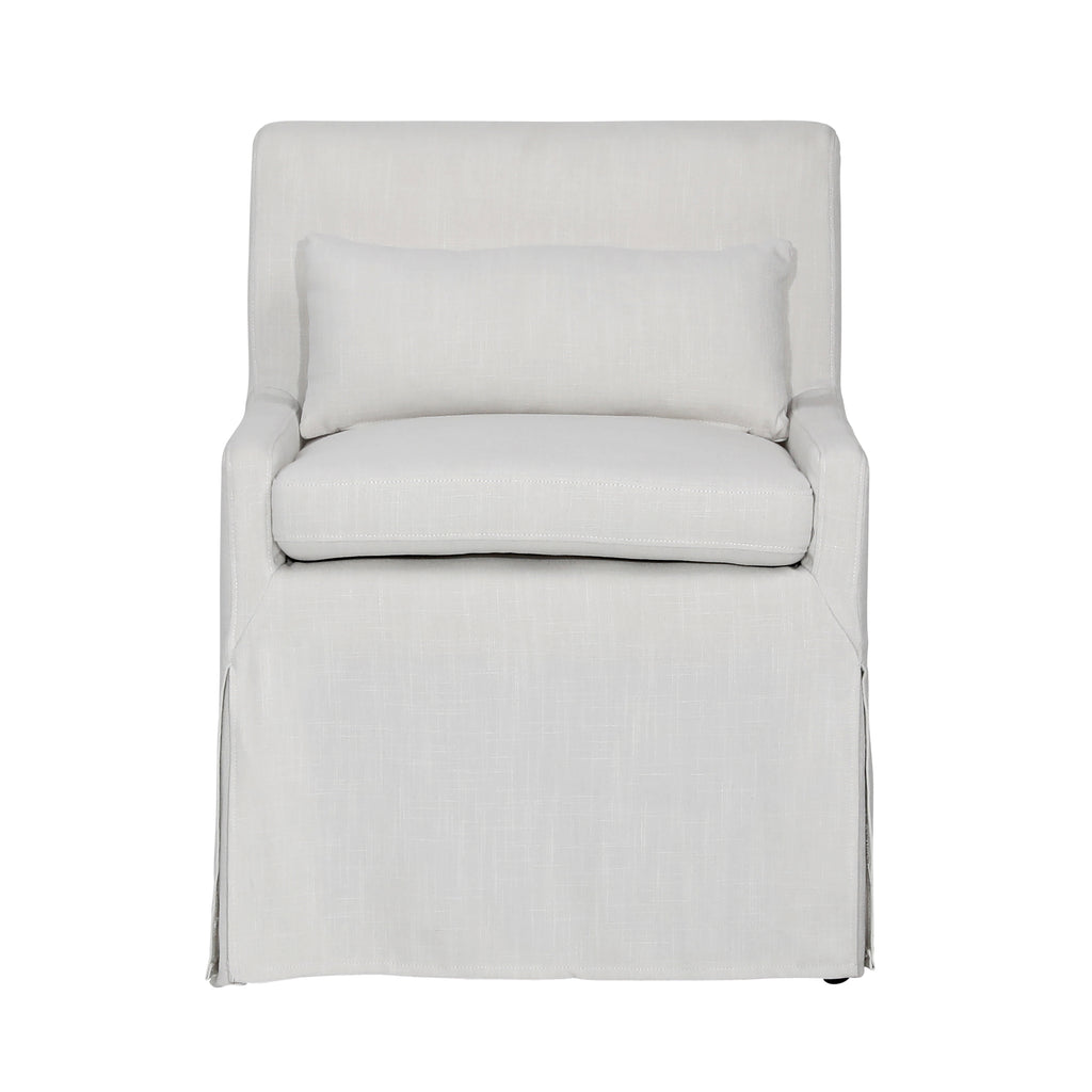 Halsey Dining Chair Linen Blend Upholstery and Birch Wood Frame - Off White