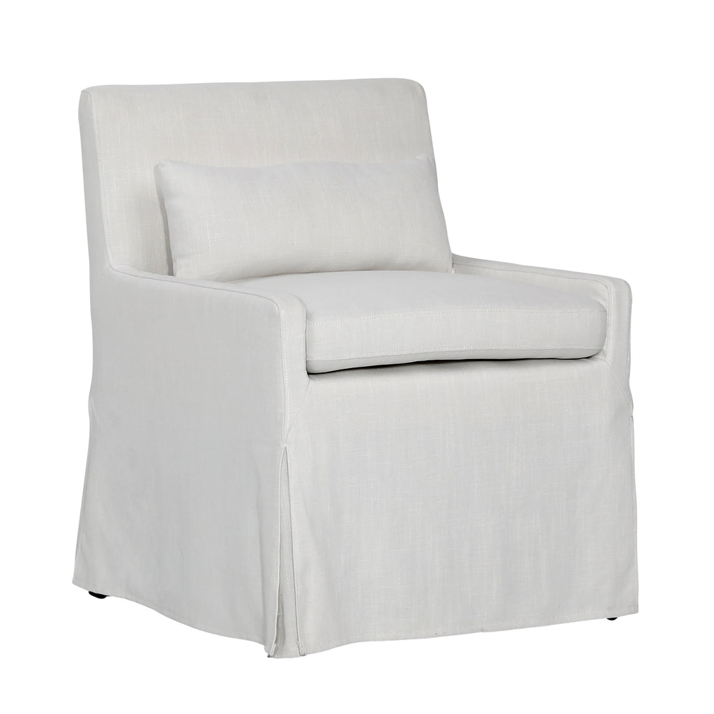 Halsey Dining Chair Linen Blend Upholstery and Birch Wood Frame - Off White