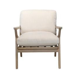 Colmar Occasional Chair Corduroy Upholstery and Hardwood Frame - Cream and Light Warm Wash