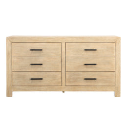 Emmalyn Dresser Rubber Wood and Oak Veneer - Light Warm Wash and Black