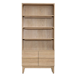 Margaux Bookcase Rubber Wood and Oak Veneer - Natural