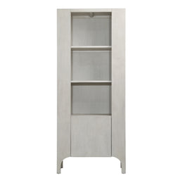 Maiya Bookcase Rubber Wood and Oak Veneer - Light Grey