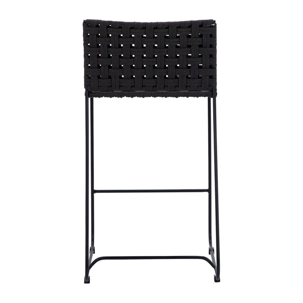 Alice Indoor-Outdoor Flat Rope and Iron Counter Stool